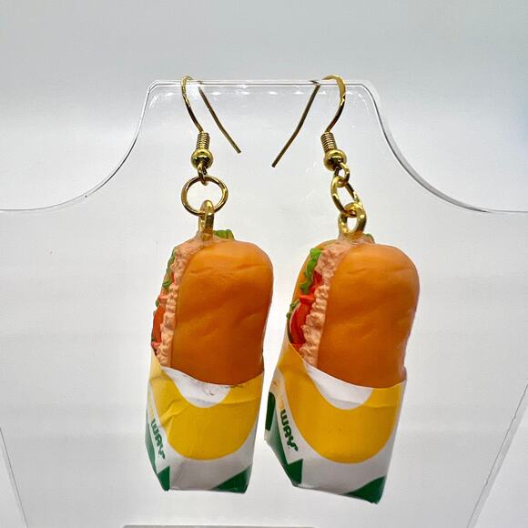 Subway Tuna Sub Earrings - Subway Accessories - Sandwich Earrings - Mini Brands - Picture 2 of 11